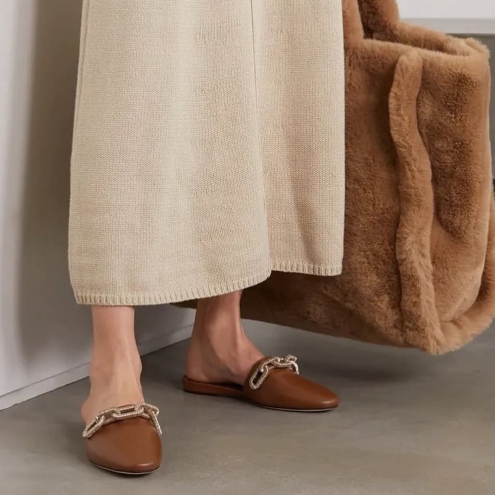 Elegant Brown Chain Loafers for Women